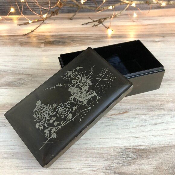 Vintage Chinese Lacquer Box, Men's Jewelry Storage - Picture 12 of 15